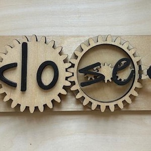 Houten open/gesloten bord lasersnijbestanden
