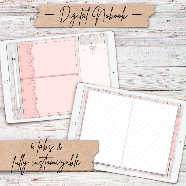 DIGITAL NOTEBOOK  PINK Dot Grid Journal image 0