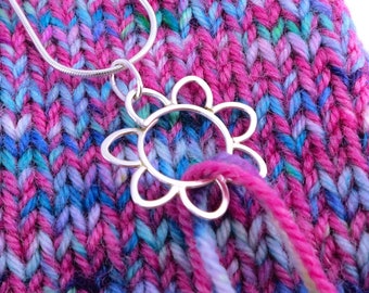 Daisy Portuguese Knitting Pendant - 935 Sterling Silver