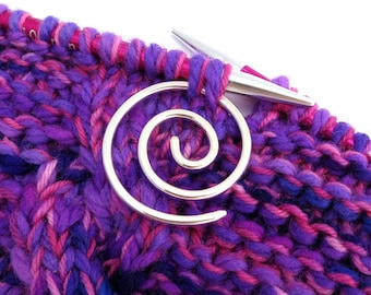 Spiral Cable Needle / Shawl Pin - Sterling Silver - Knitting Notions - Gift for Knitter