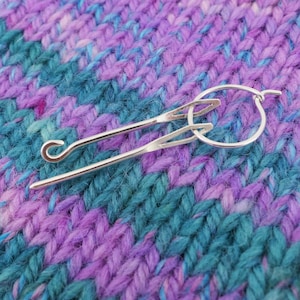 Sterling Silver Mini Needle, Hook and Stitch Marker Set - Yarn Needles - Gift for Knitter - Wool Darning Needle