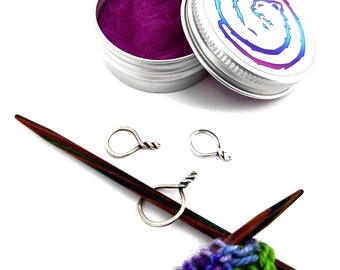 Twisty Sterling Silver Stitch Markers for Knitting - Gift for Knitter