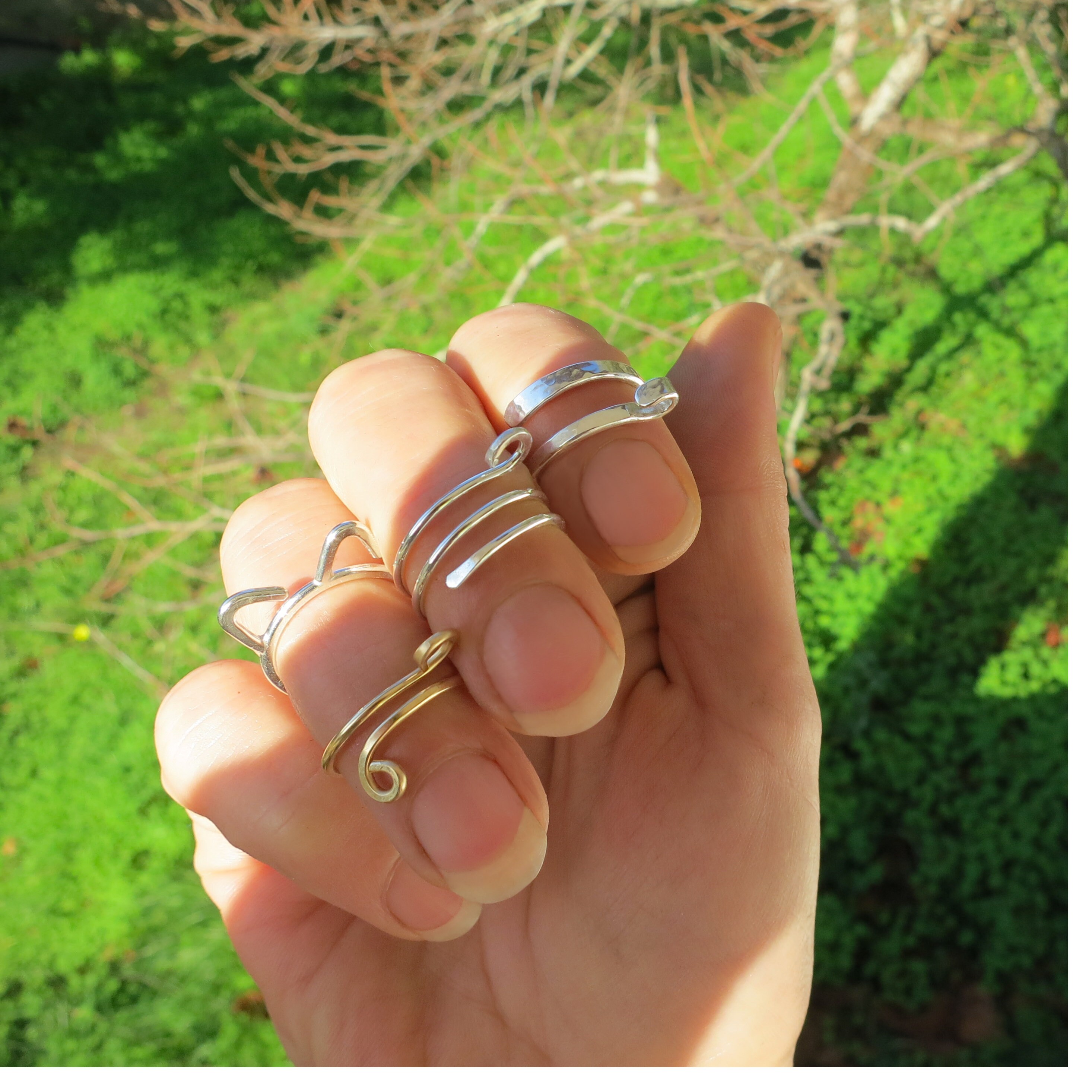 Yarn Guide Rings - 935 Silver & Gold Fill - For Knitting or Crochet