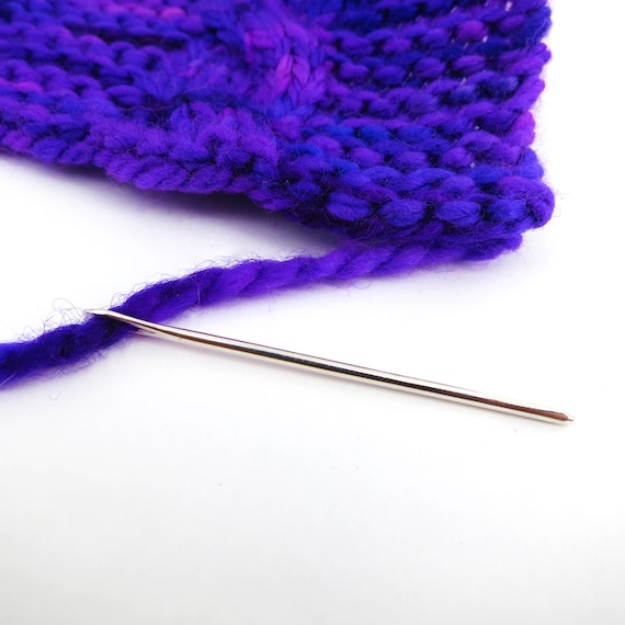 Sterling Silver Yarn Needle Straight Blunt Needle for Knitting Crochet Weaving Darning