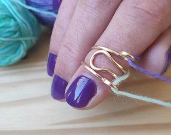 Gold Yarn Ring - Stranded Knitting Ring for Colorwork - 14k Gold Filled