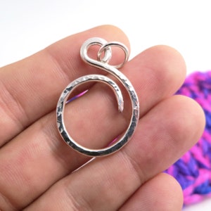 Portuguese Knitting Pendant 935 Sterling Silver Hook Necklace for Around the Neck Knitting image 4