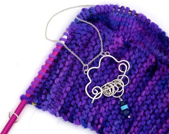 Sterling Silver Stitch Marker Necklace - Raindrops - Gift for Knitter - Knitting Notions