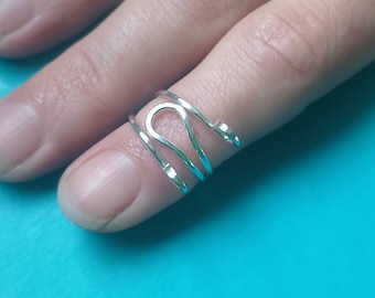 Double Yarn Guide Ring - Silver Crochet / Knitting Tension Ring