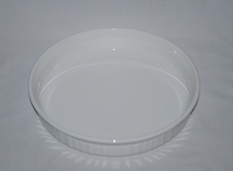 Corning Ware French White F8B Round Casserole Pie/quiche Pan Etsy