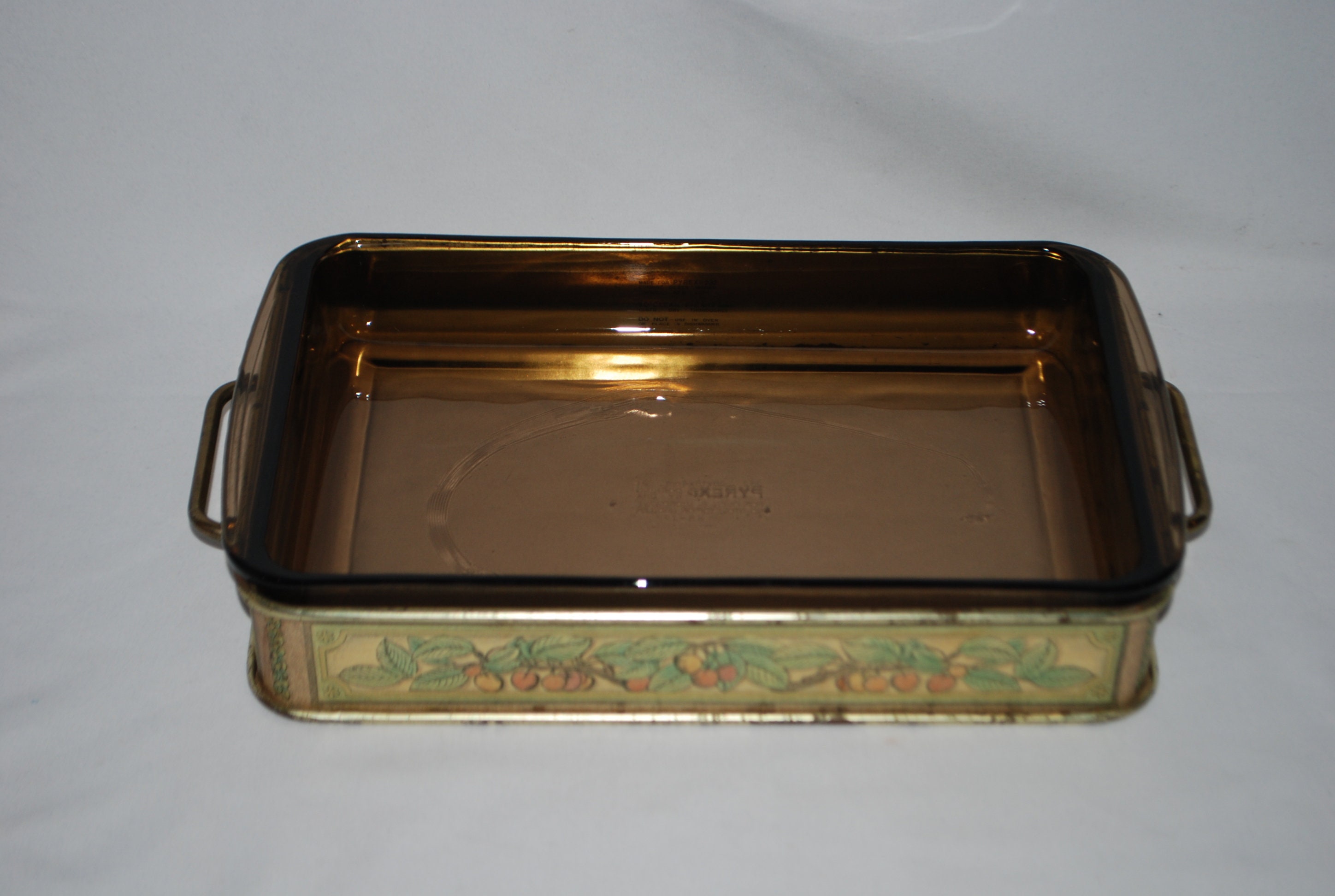 8 X 12 Vintage Fireside Amber Brown Pyrex Glass Casserole Baking Dish Pyrex  232 With Handles a Medium Size Retro Glass Cookware/ Bakeware 