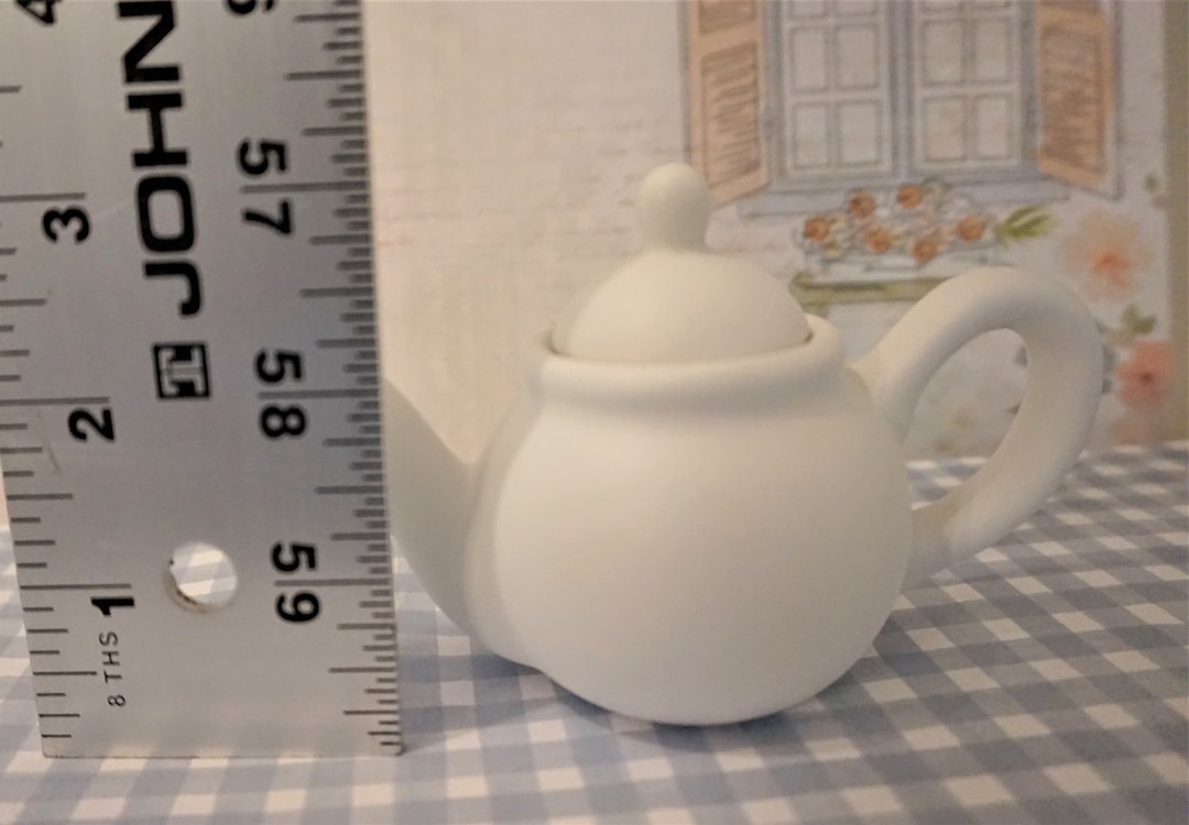 Miniature Ceramic Teapot Paint and Decorate DIY Etsy