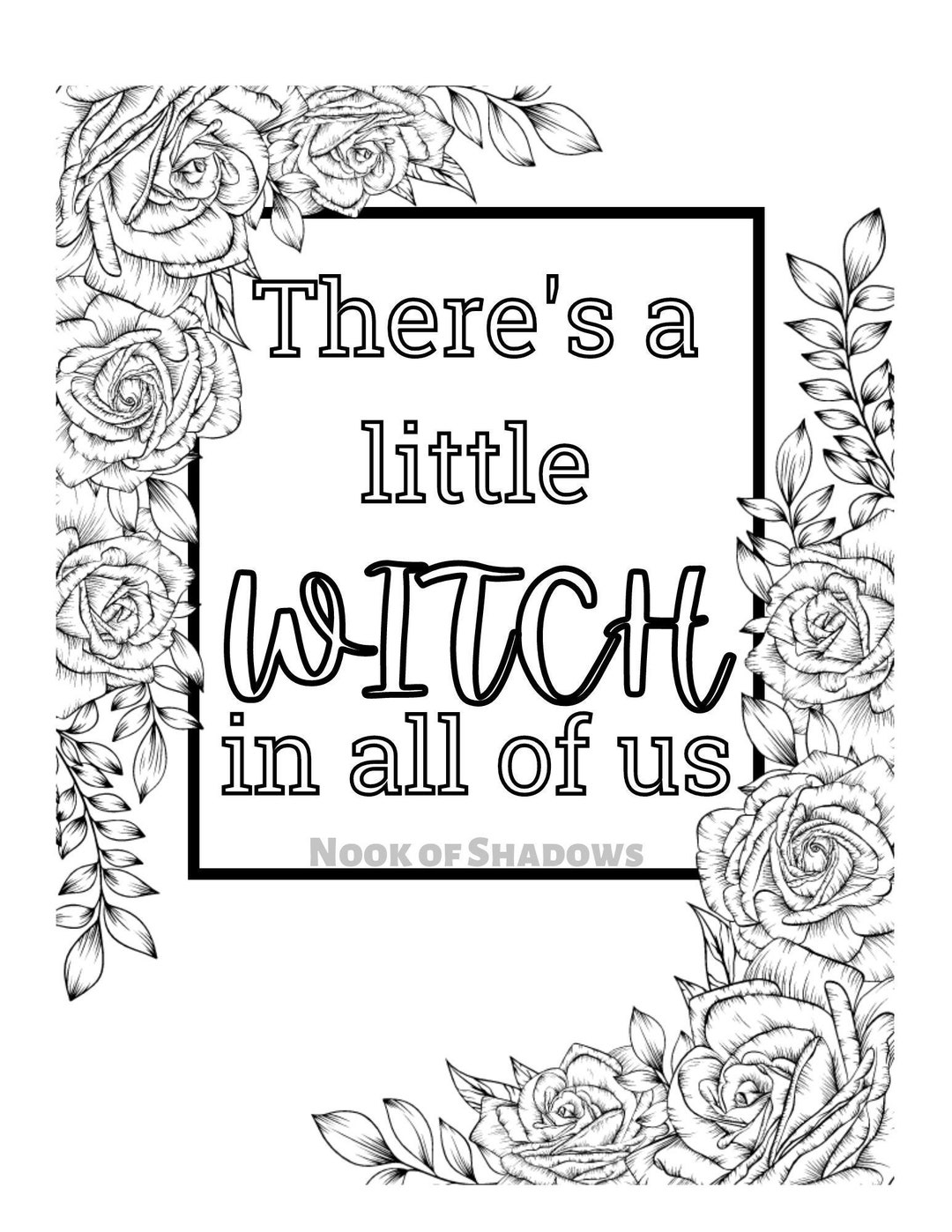 Witch Practical Magic Coloring Page Printable - Etsy