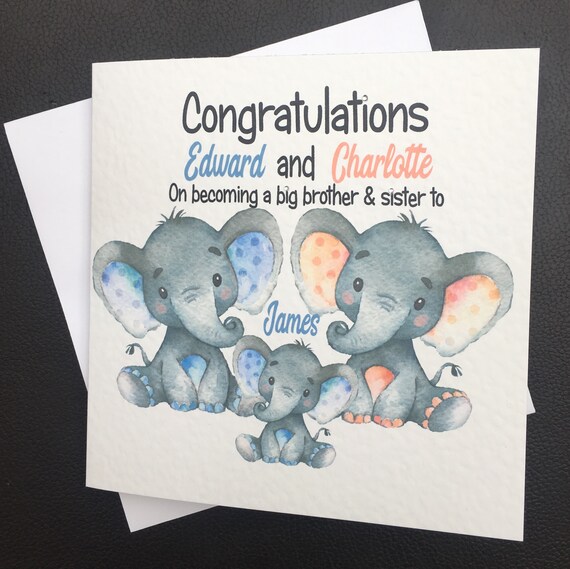 Personalised Congratulations Big Brother S Sister S To Etsy