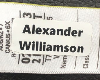 Personalised stick on school uniform care home name labels tags for clothes & belongings