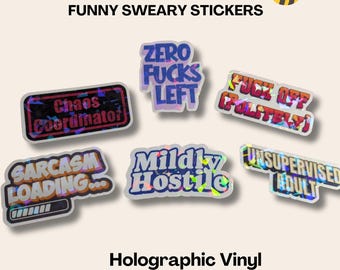 Funny Sweary Sticker | Sarcastic Rude Vinyl Sticker | Adult Humour Laptop Decal Gift