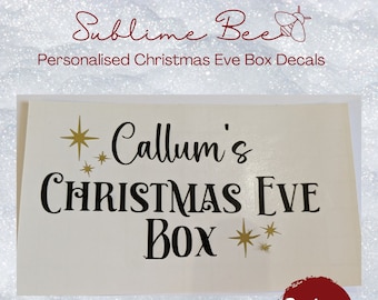 Custom Christmas Eve Box Decal, Xmas Crate Decoration
