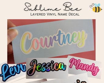 Custom Layered Vinyl Name Decal: Personalized Stickers