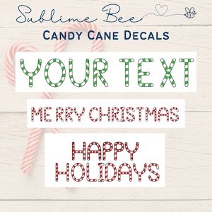 CANDY CANE VINYL Decal, Custom Candy cane striped decal for Christmas Eve Boxes, Gifts, Hampers, Xmas Crafts etc