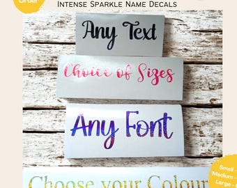 Custom Sparkle Vinyl Name Decals: Personalized Glitter Stickers