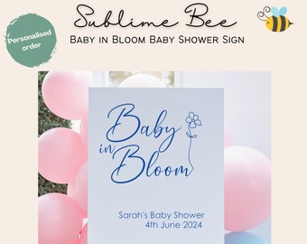 Personalized Baby in Bloom Shower Sign Vinyl Decal (A1, A2, A3, A4 Sizes)