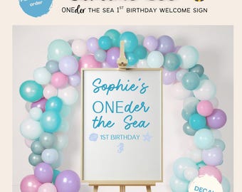 ONEder the Sea Welcome Sign Decal: Personalized 1st Birthday Decoration