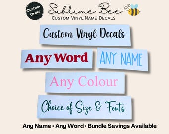 Personalised Vinyl Name Labels, Custom Words, Pantry Stickers Decals, 3cm & 5cm Bundles