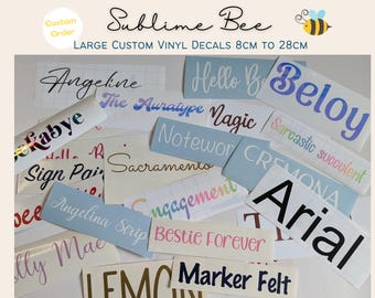 Custom Vinyl Decals: Personalised Stickers for Wedding, Birthday, Baby Shower etc, 8cm to 28cm