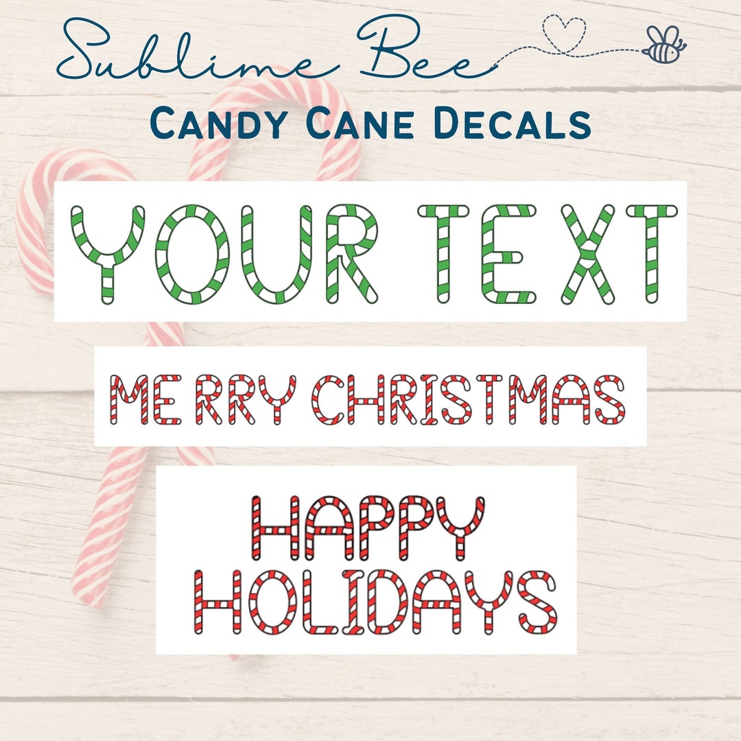 CANDY CANE VINYL Decal Custom Candy Cane Striped Decal for Etsy
