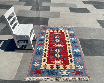 4x6 Kilim Rug, Wool kilim rug, Turkish Kilim, Kilim area rug, Vintage Kilim, bohemian kilim rug, Home decor, kilim Rug, 4x6 Rugs, Flat weave