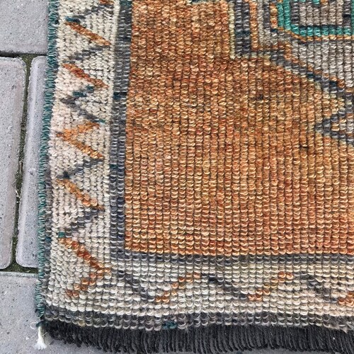 Vintage small rug, Bath mat rug, Turkish rug, Small rug, Door mat, Wool rug, Bohemian rug !! FREE SHİPPİNG !! 99x49 cm =3.2 shops ft x 1.6 ft