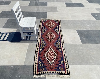 2.3 x 6.3フィートのキリムランナーラグ、チチムランナーラグ