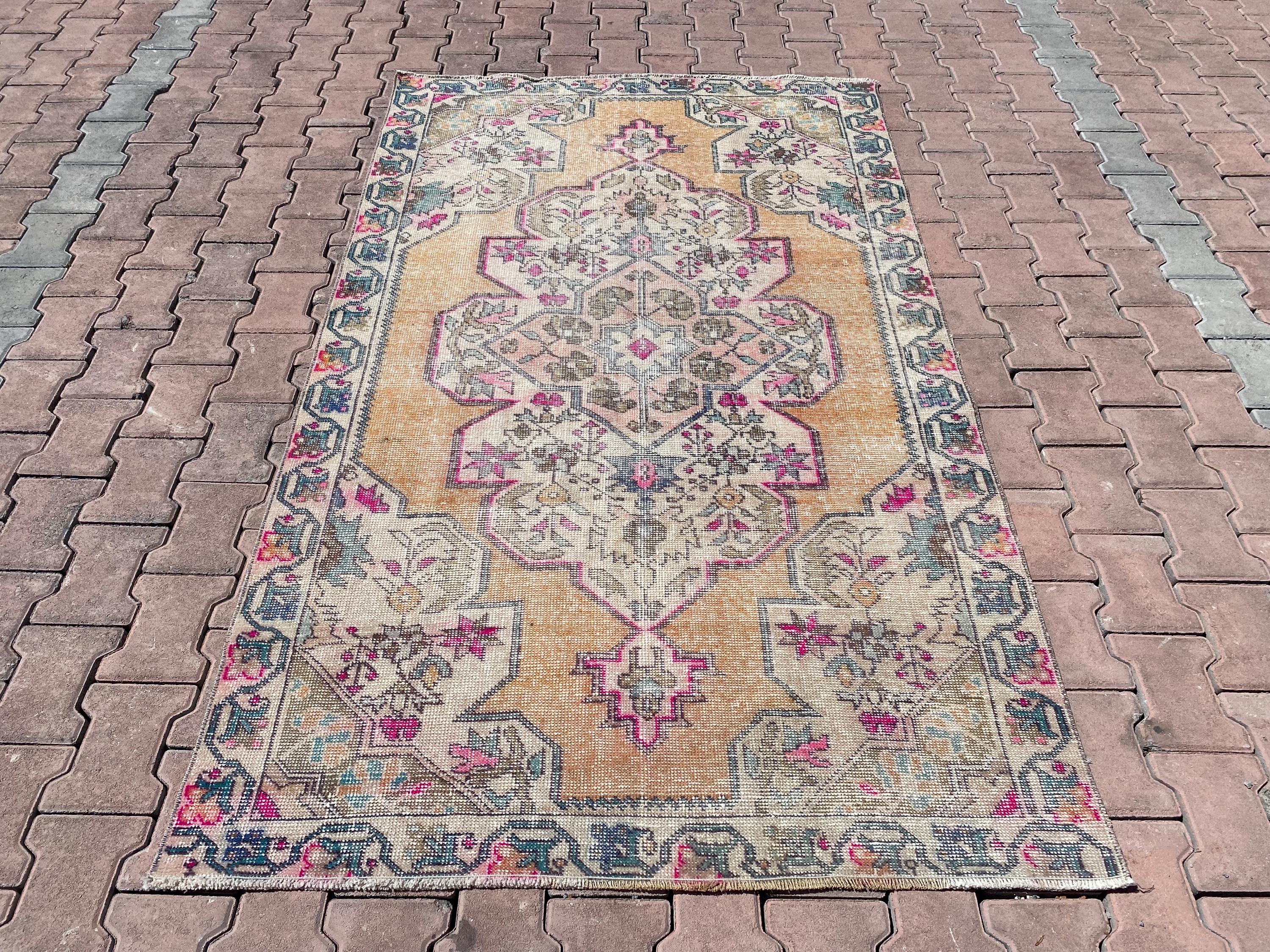 4x7 Rug, Antique Rug, Home Living Rug, Oriental Rug, Bohemian Rug, 4x7 Turkish Rug, Oushak Vintage Rug, 4x7 Handmade Rug, FREE SHIPPING, Rug