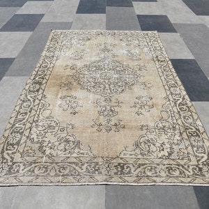 6x9 Turkish Rug, vintage handmade rug, 6x9 Home rugs, oushak rug, 6x9 vintage rug, oriental rug, 6x9 floor rug, 6x9 area rug, bedroom rug