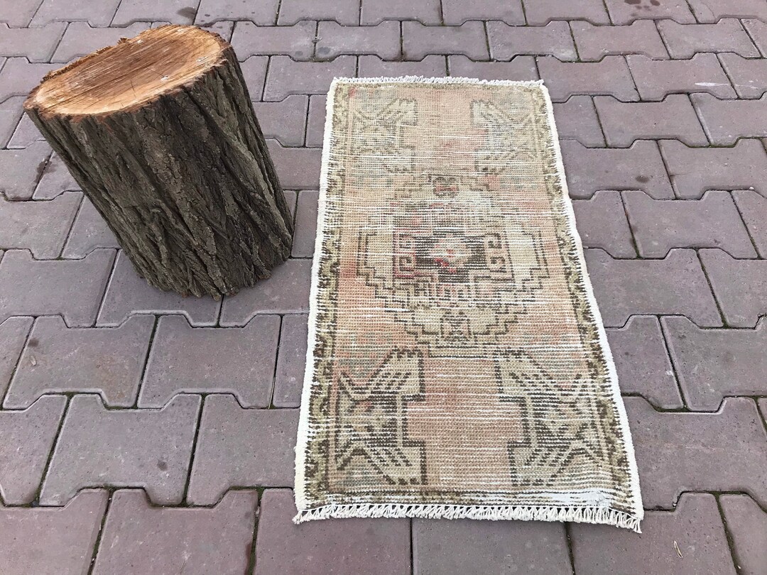 Vintage Small Rugs 2.9x1.6 Ft Small Rug Small Oushak Rug Etsy