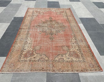 6x10 Rug, Antique Rug, Home Living Rug, Oriental Rug, Bohemian Rug, 6x10 Turkish Rug, Oushak Vintage Rug, 6x10 Handmade Rug, FREE SHIPPING