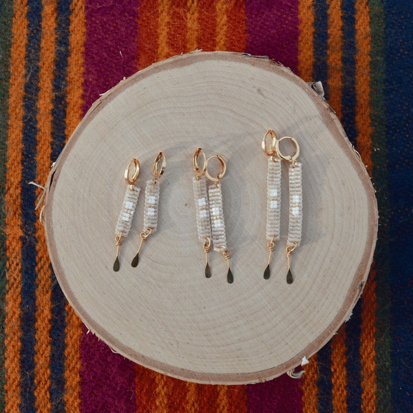 Canoe Paddle Minimalist Earrings - Birch Blush