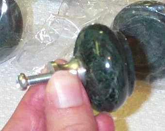 Green Marble Cabinet Pulls (10 pulls)