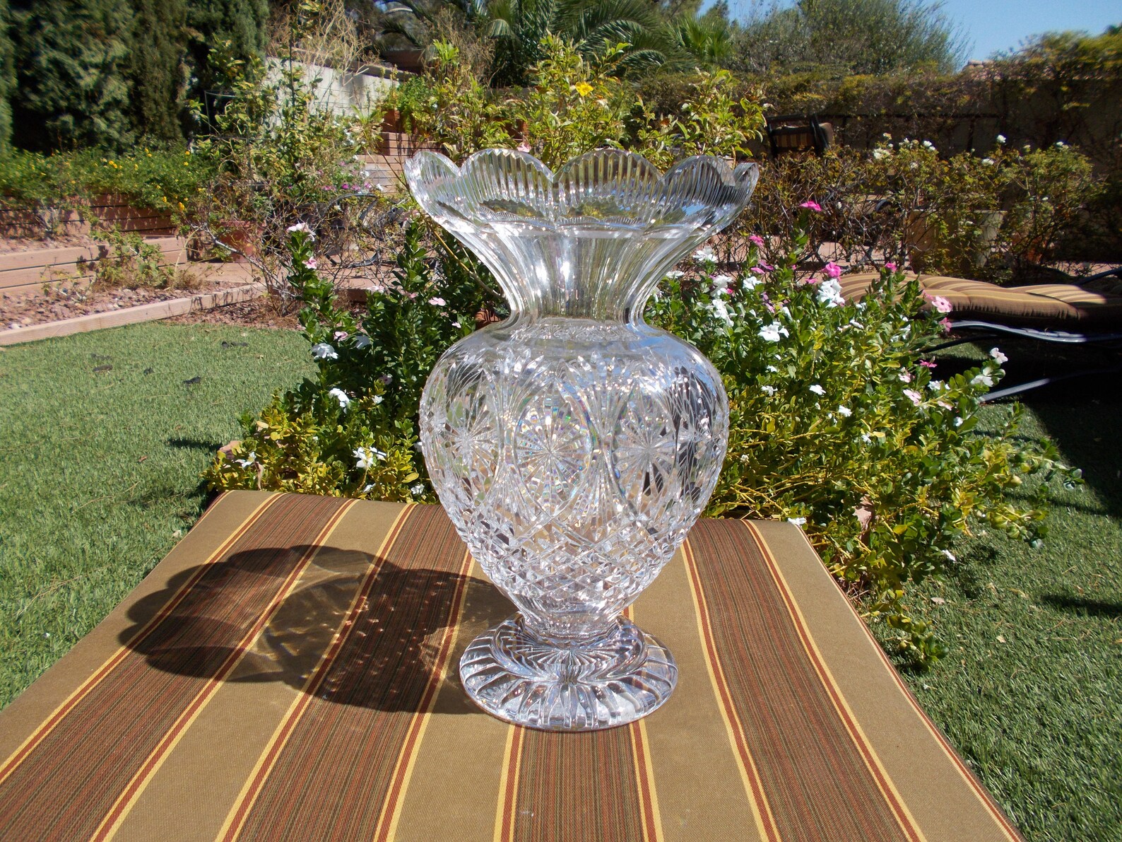 Waterford Crystal 12 Inch Flower Top Footed Vase Etsy