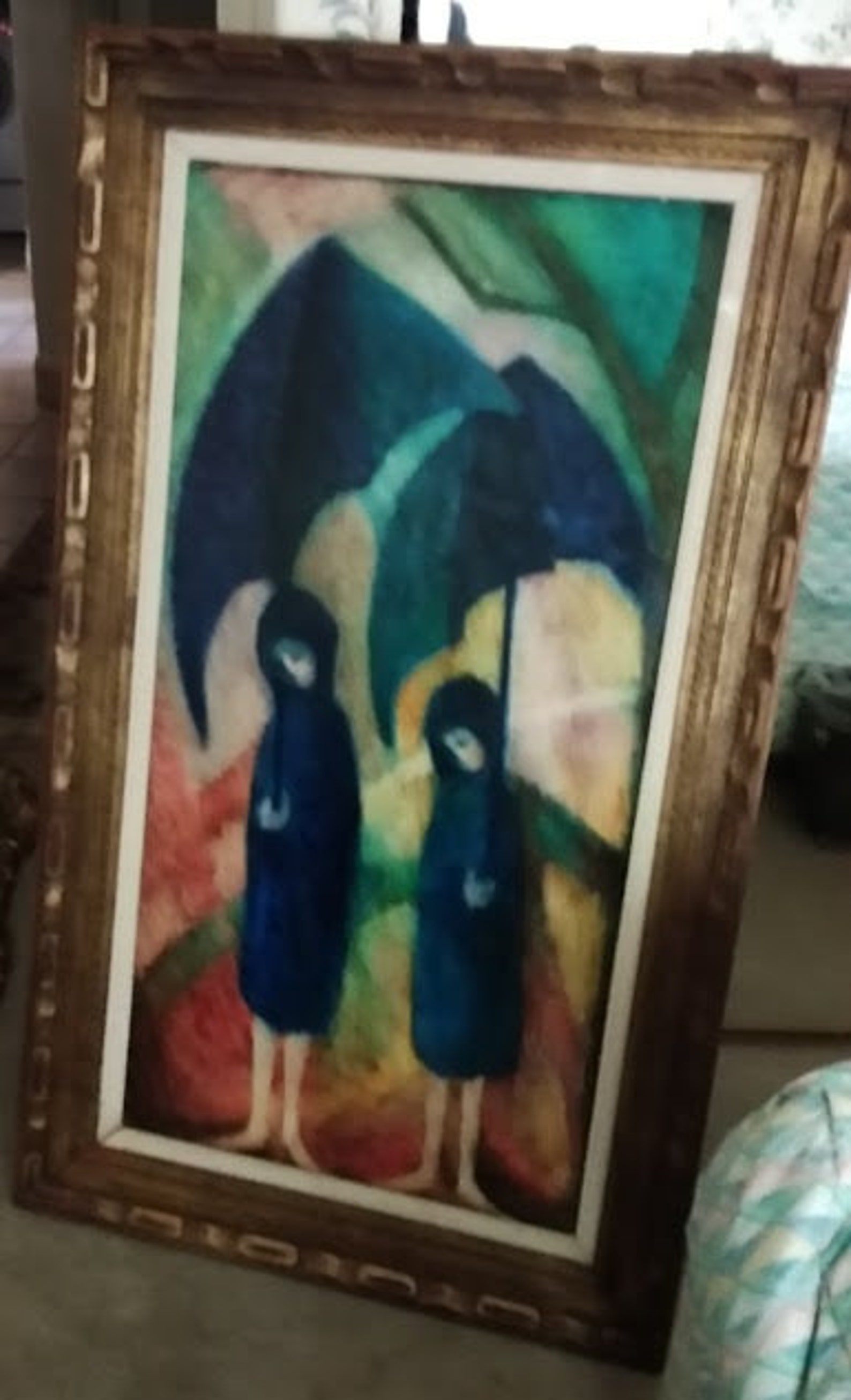 Barbara A. Wood Two Girls Under Umbrellas original Oil - Etsy