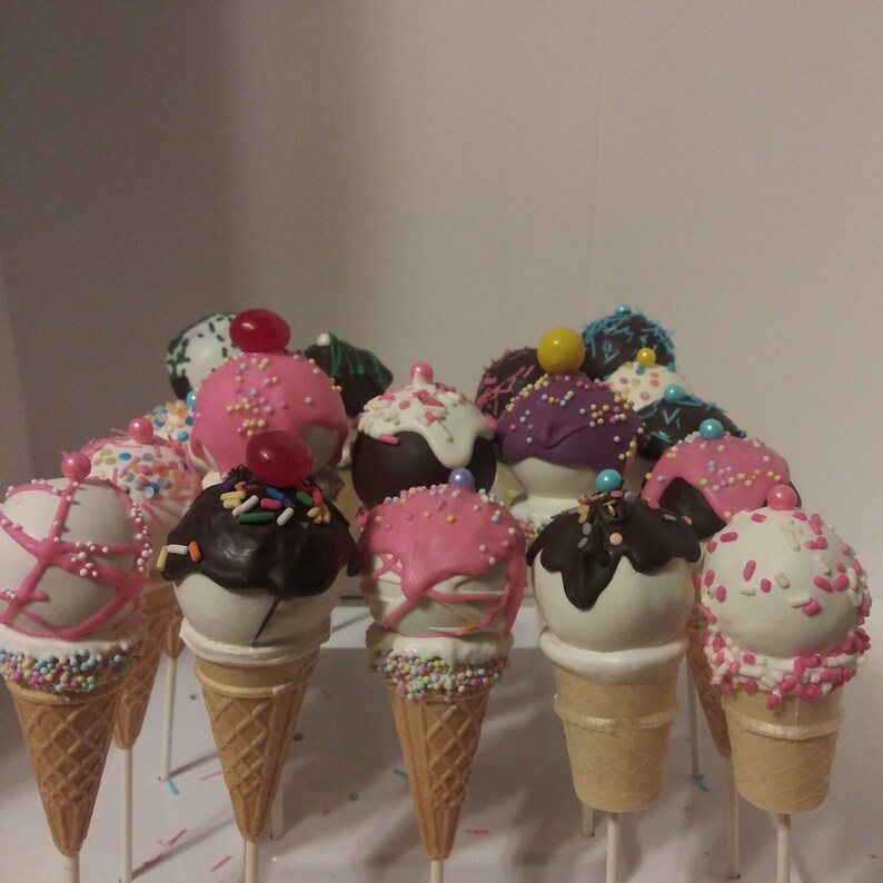 Ice Cream Cone Cake Pops Per 12pk Etsy