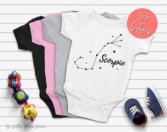 Scorpio Star Sign Funny Babygrow Baby vest Bodysuit Gift Baby Shower Christening