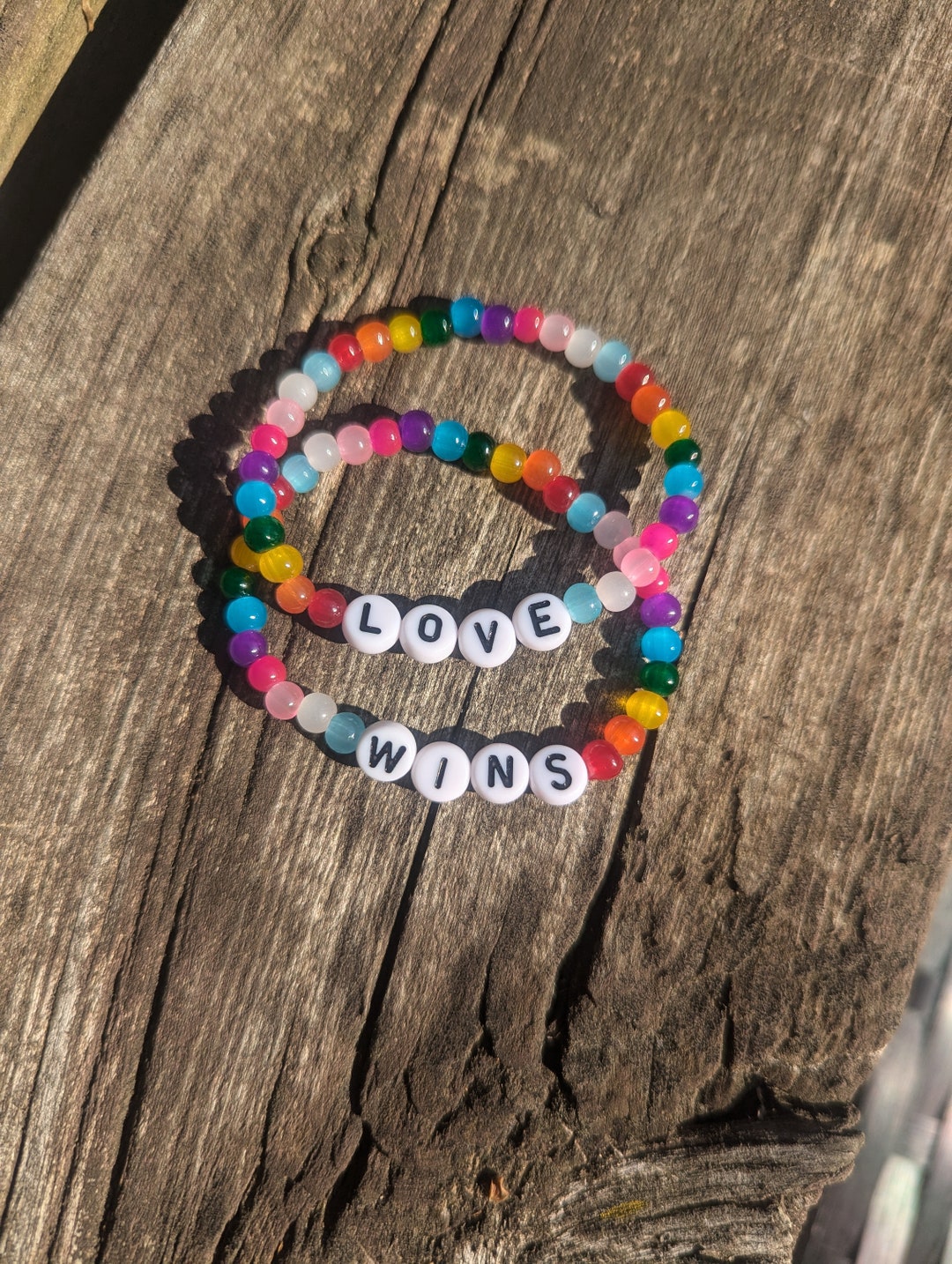 Love Wins Pride Bracelet Set| Rainbow Beaded Bracelets | Pride ...