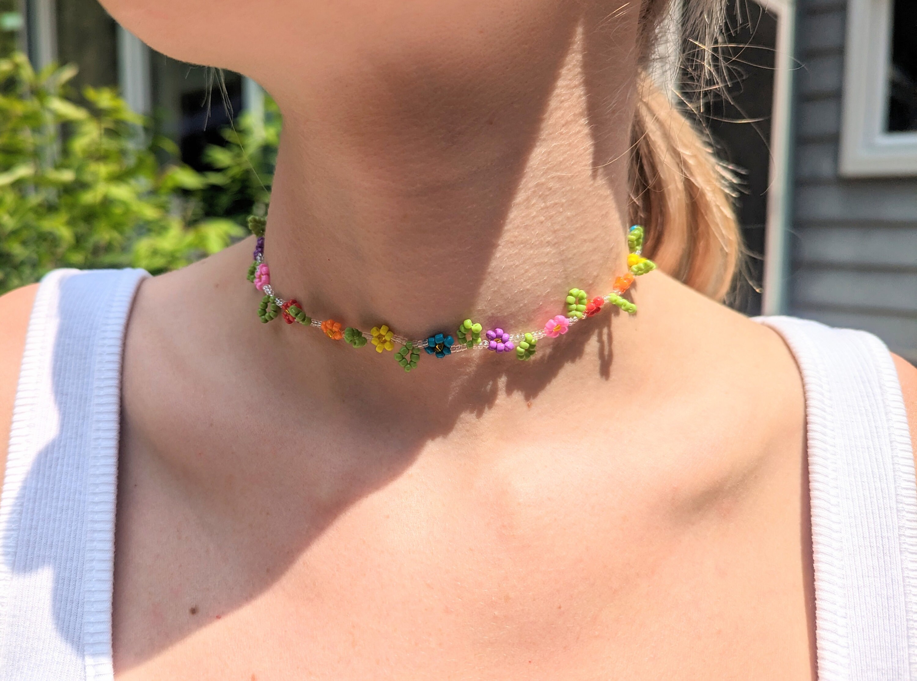 VINTAGE HOLLYWOOD★Nature Daisy Beads Necklace Designer fashion, Seoul-fully created | W Concept