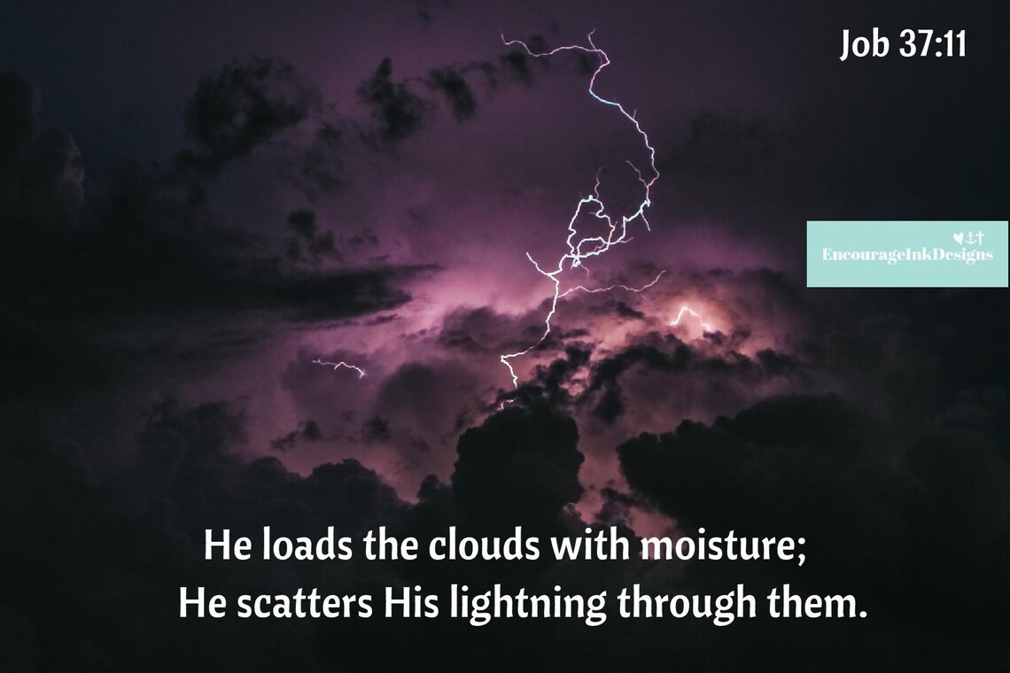 Encouragement Cards Bible Verse Scripture Lightning Bible Etsy