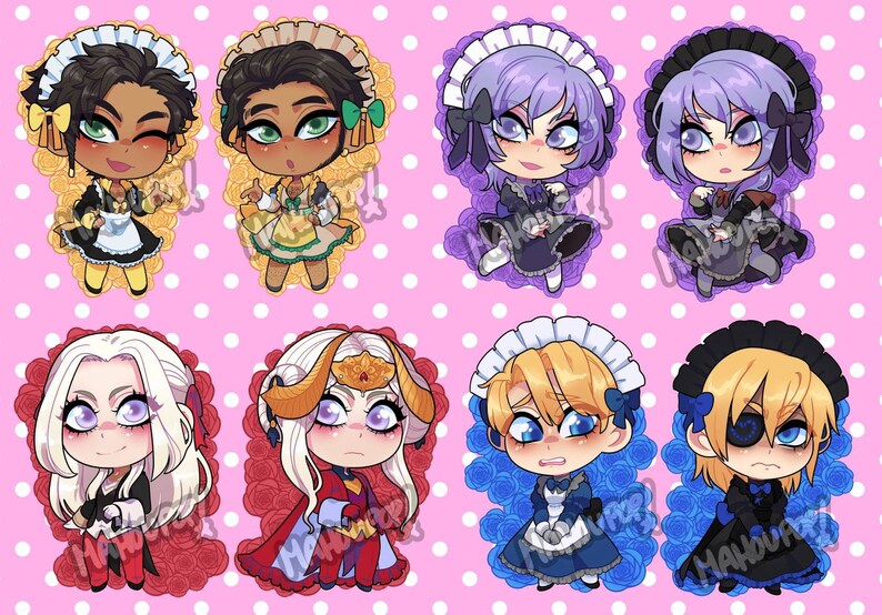 Fire Emblem Three Houses Lords Maid Charms.