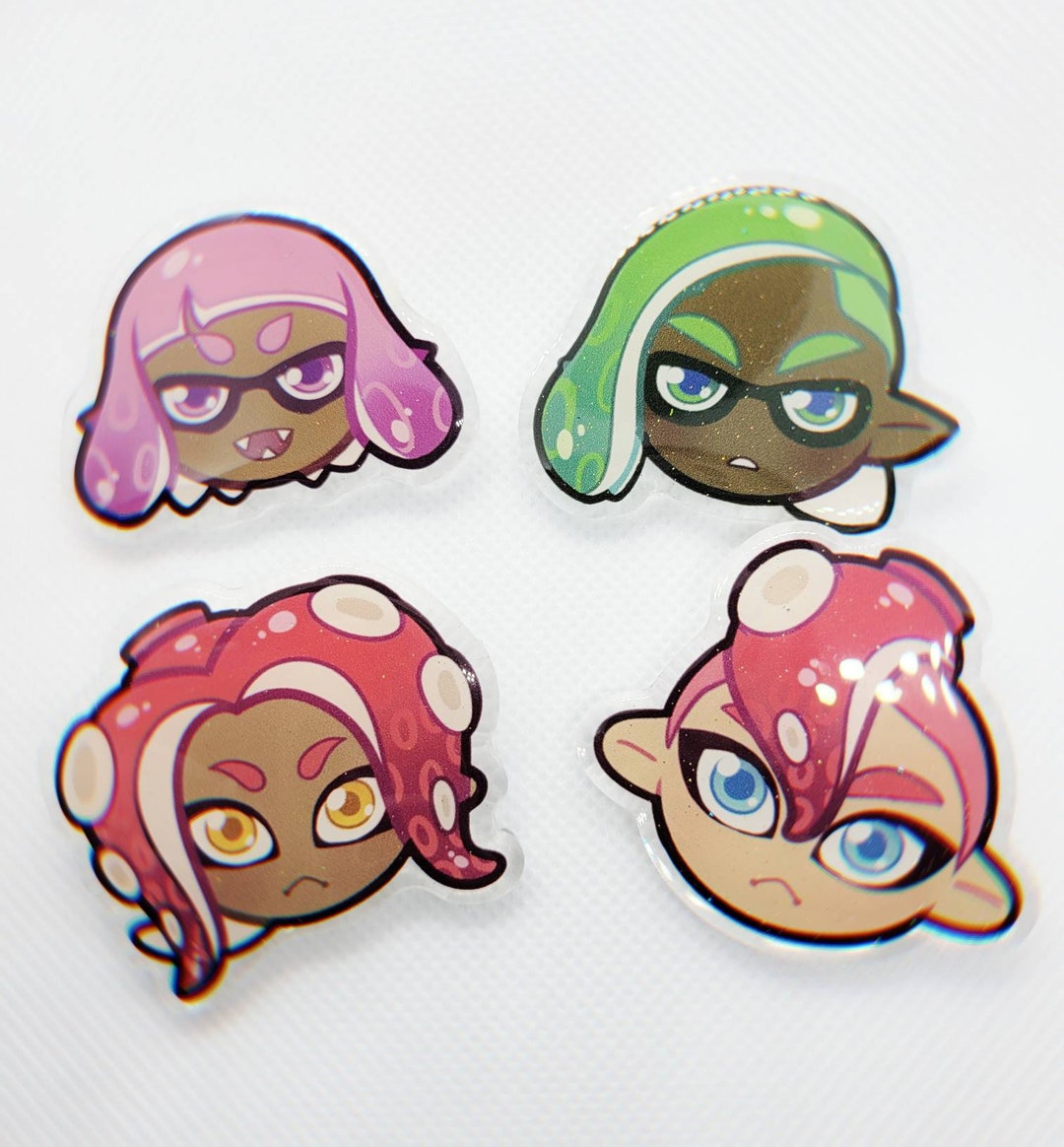 Splatoon Octoling Pin Inkling/octoling Glitter Pins - Etsy