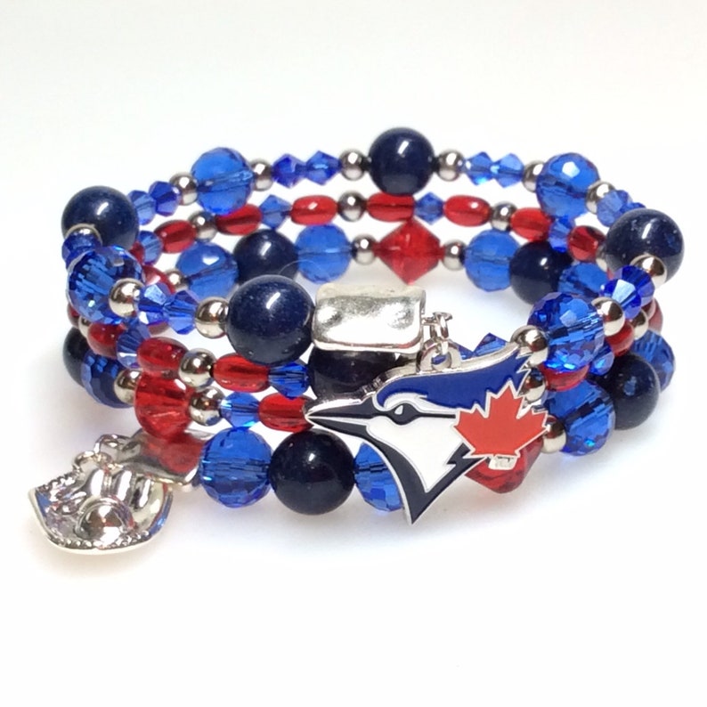 Toronto Blue Jays Beaded Bracelet Baseball Jewelry Blue Jays Etsy