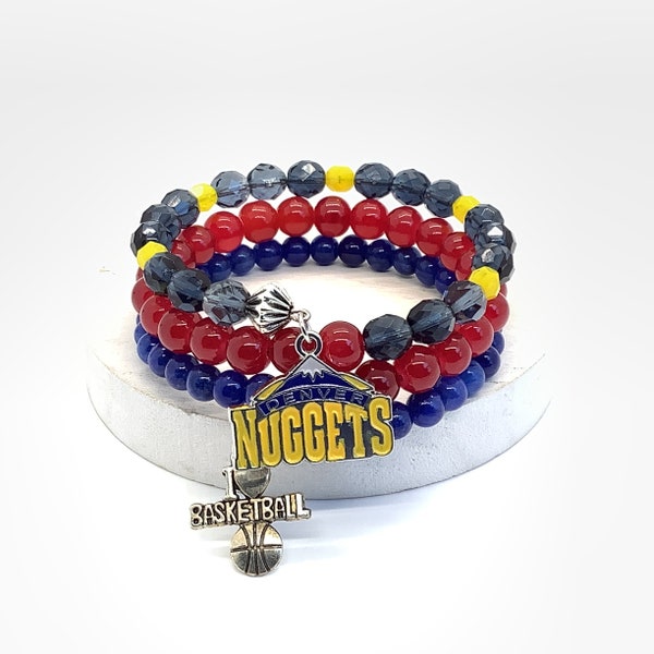 Denver Basketball Beaded Bracelet | Nuggets Bracelet | Nuggets Jewelry