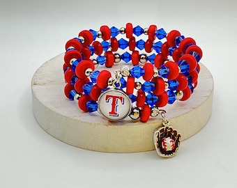 Texas Baseball Beaded Bracelet | Rangers Fan Jewelry