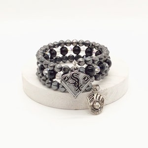 Chicago Baseball Beaded Bracelet | White Sox Jewelry | White Sox Bracelet